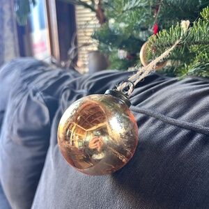 3 boxes Pottery Barn Gold Mercury Glass Ornaments